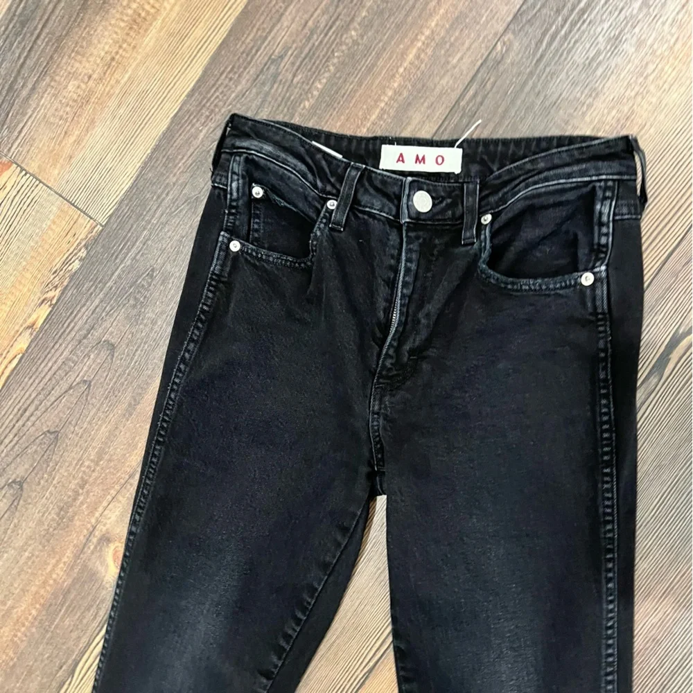 AMO X REVOLVE HIGH RISE TWIST SKINNY JEANS SIZE 28 black magic